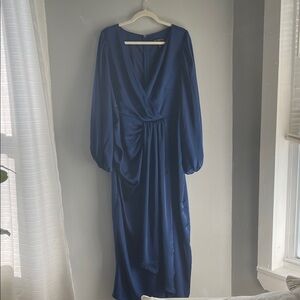 Eloquii Navy Long Sleeve Dress